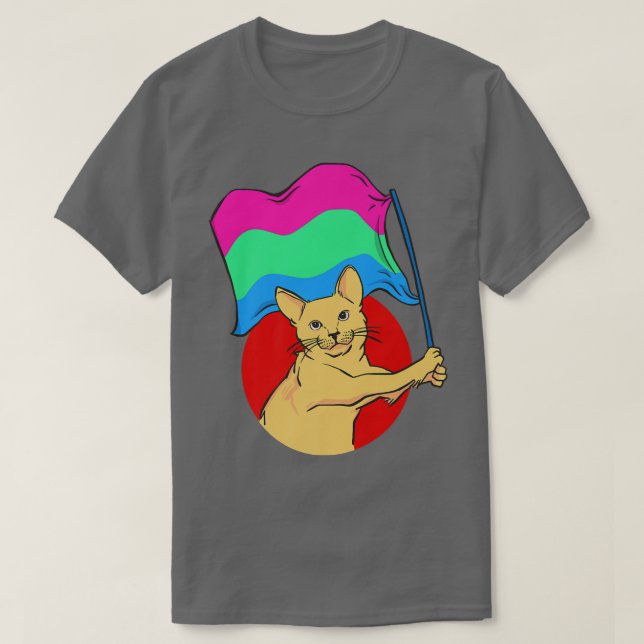 Polyseual Flag Cat  seual Identity  Nonbinary Love T-Shirt (Design Front)