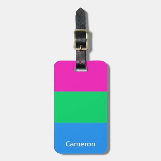 Polysexual Flag Personalised Luggage Tag (Front Vertical)