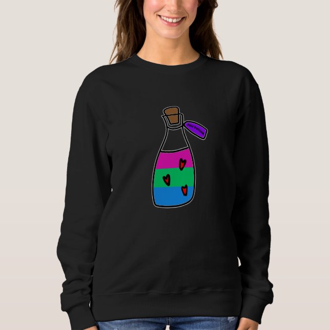 Polysexual Potion. Polysexual Flag Colours Bottled Sweatshirt (Front)