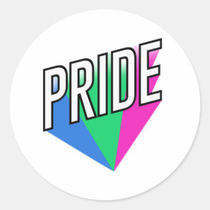 Polysexual Pride Burst Classic Round Sticker
