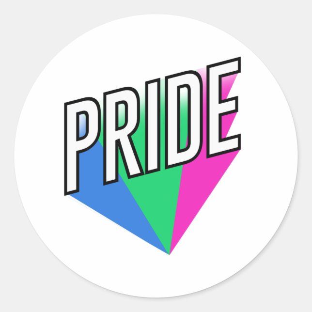 Polysexual Pride Burst Classic Round Sticker (Front)