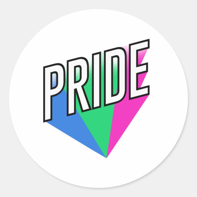 Polysexual Pride Burst Classic Round Sticker (Front)