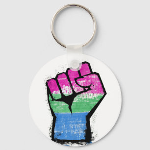 Polysexual Pride Fist Key Ring