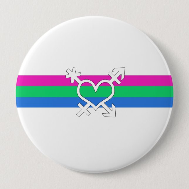 Polysexual Pride Flag 10 Cm Round Badge (Front)