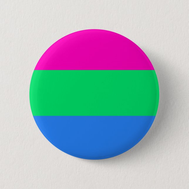 Polysexual pride flag 6 cm round badge (Front)