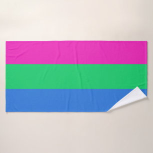 Polysexual Pride Flag Bath Towel