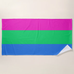 Polysexual Pride Flag Beach Towel