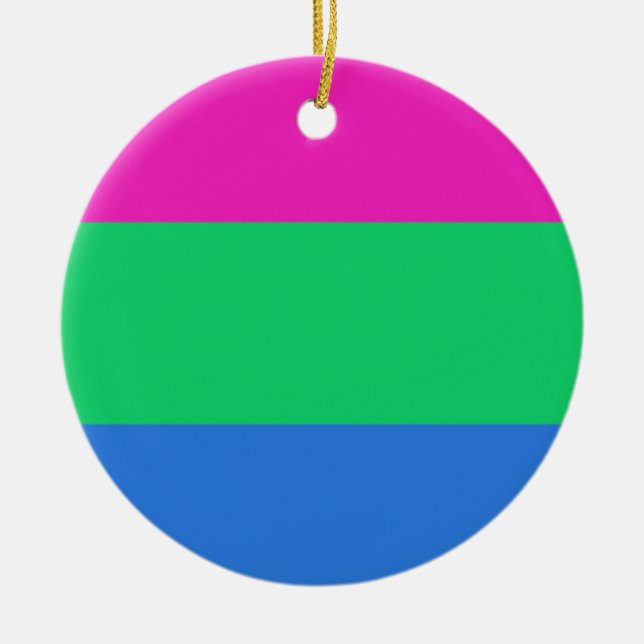 Polysexual Pride Flag Ceramic Tree Decoration (Front)