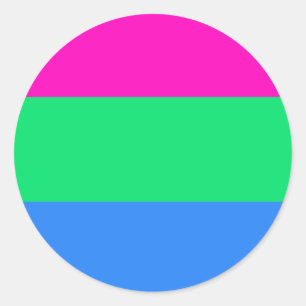 Polysexual pride flag classic round sticker