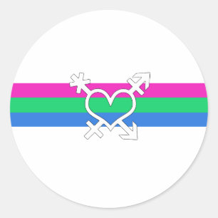 Polysexual Pride Flag Classic Round Sticker