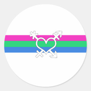 Polysexual Pride Flag Classic Round Sticker