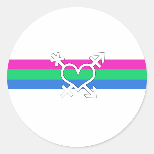 Polysexual Pride Flag Classic Round Sticker (Front)