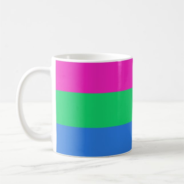 Polysexual Pride Flag Coffee Mug (Left)