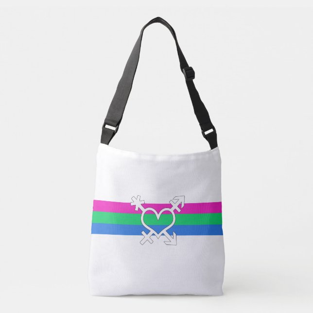 Polysexual Pride Flag Crossbody Bag (Front)
