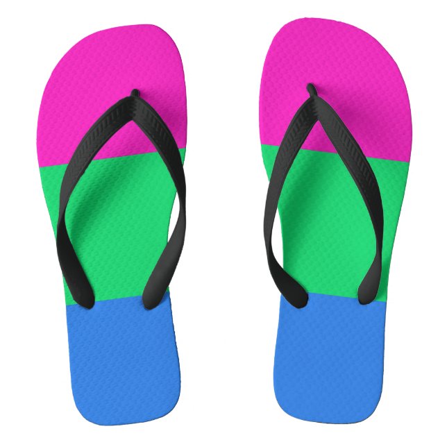 Polysexual Pride Flag Flip Flops (Footbed)