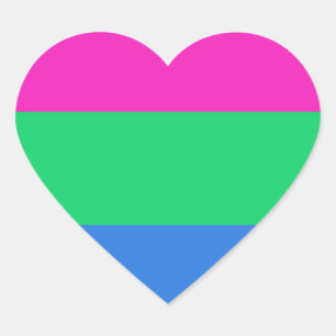 Polysexual Pride Flag Heart Sticker