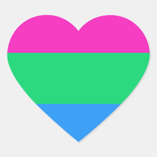 Polysexual Pride Flag Heart Sticker (Front)