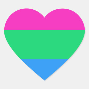Polysexual Pride Flag Heart Sticker