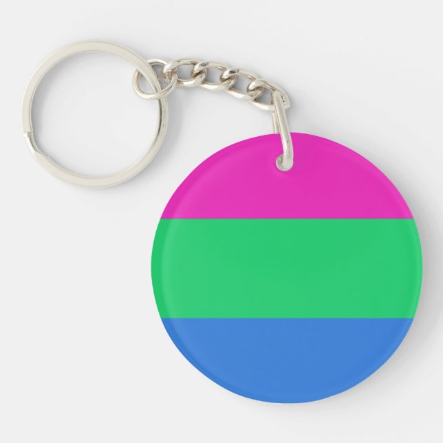 Polysexual Pride Flag Key Ring (Front)