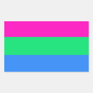 Polysexual pride flag rectangular sticker
