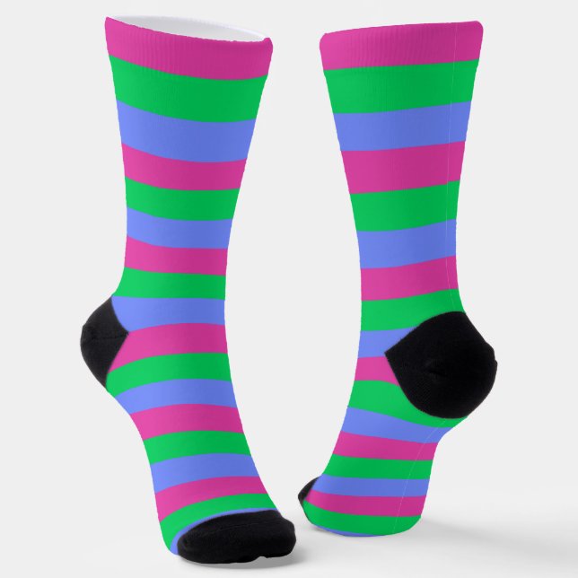 Polysexual PRIDE Flag Socks (Angled)