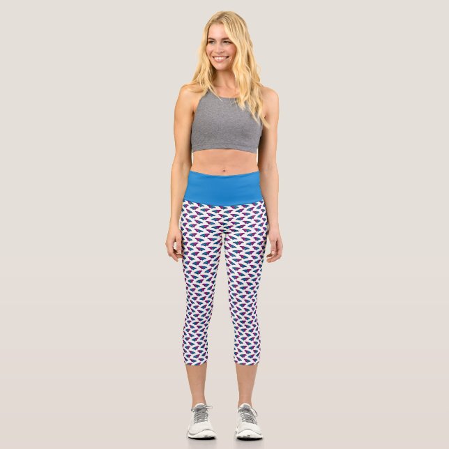 Polysexual Pride Flag Swallowtail Butterfly Capri Leggings (Front)