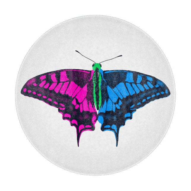 Polysexual Pride Flag Swallowtail Butterfly Cutting Board (Front)