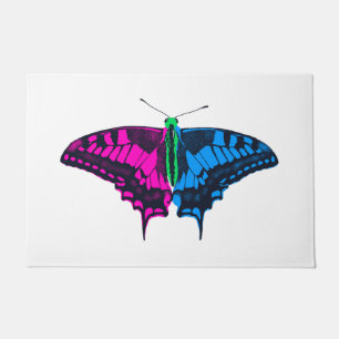 Polysexual Pride Flag Swallowtail Butterfly Doormat