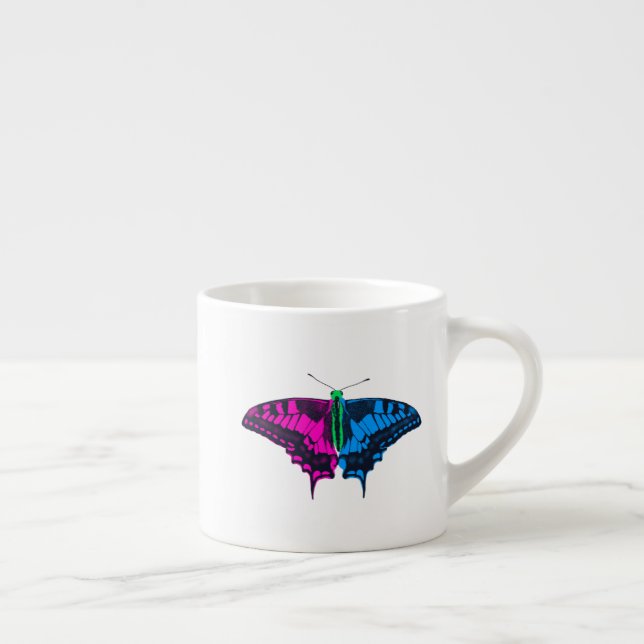 Polysexual Pride Flag Swallowtail Butterfly Espresso Cup (Right)