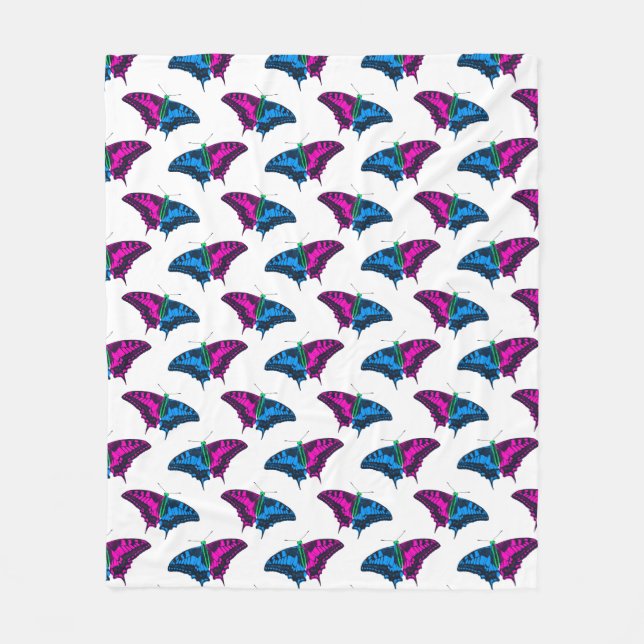 Polysexual Pride Flag Swallowtail Butterfly Fleece Blanket (Front)