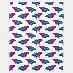 Polysexual Pride Flag Swallowtail Butterfly Fleece Blanket
