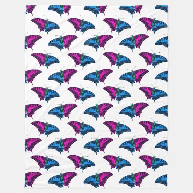 Polysexual Pride Flag Swallowtail Butterfly Fleece Blanket (Front)
