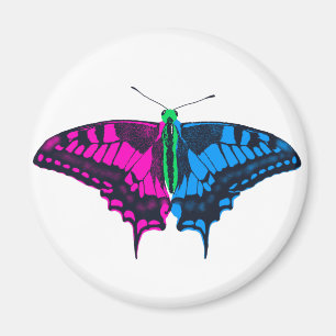 Polysexual Pride Flag Swallowtail Butterfly Magnet