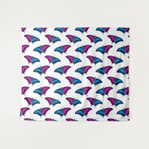 Polysexual Pride Flag Swallowtail Butterfly Tapestry
