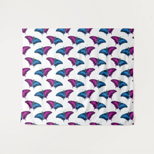 Polysexual Pride Flag Swallowtail Butterfly Tapestry (Front (Horizontal))