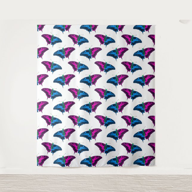 Polysexual Pride Flag Swallowtail Butterfly Tapestry (Front)