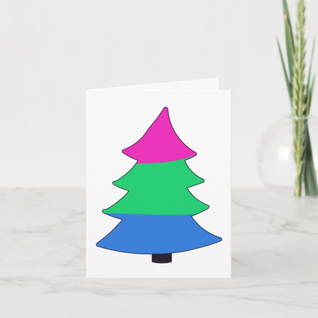 Polysexual Pride Holigay Tree Card (Front)