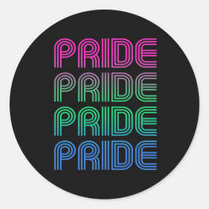 Polysexual Retro Pride Classic Round Sticker