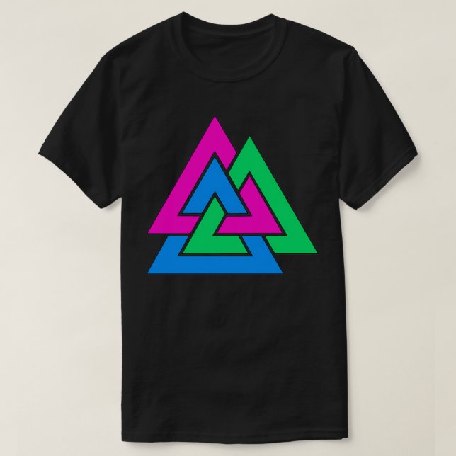 Polysexual Viking Valknut T-Shirt (Design Front)