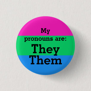 Polysexuality Flag with They/Them Pronouns 3 Cm Round Badge