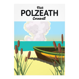 Polzeath, Cornwall Seaside travel poster