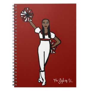 Pom Dancer White Red Accent P Notebook