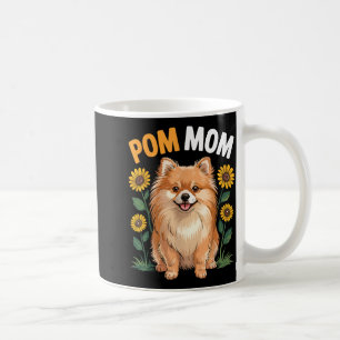 Pom mom pomeranian dog sunflower lover mothers day coffee mug
