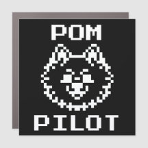Pom Pilot (Negative/Black & White) - Car Magnet
