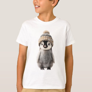Pom-Pom Beanie Penguin Kids T-Shirt