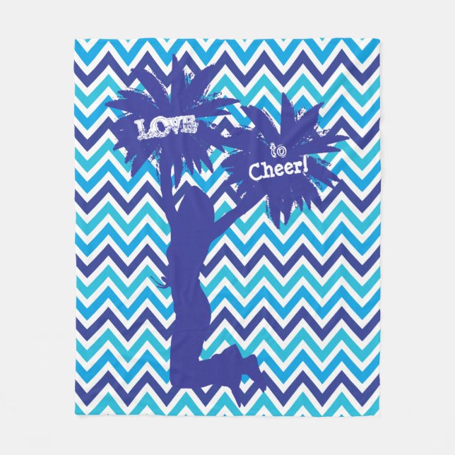 Pom Pom Cheerleader Love to Cheer Fleece Blanket (Front)