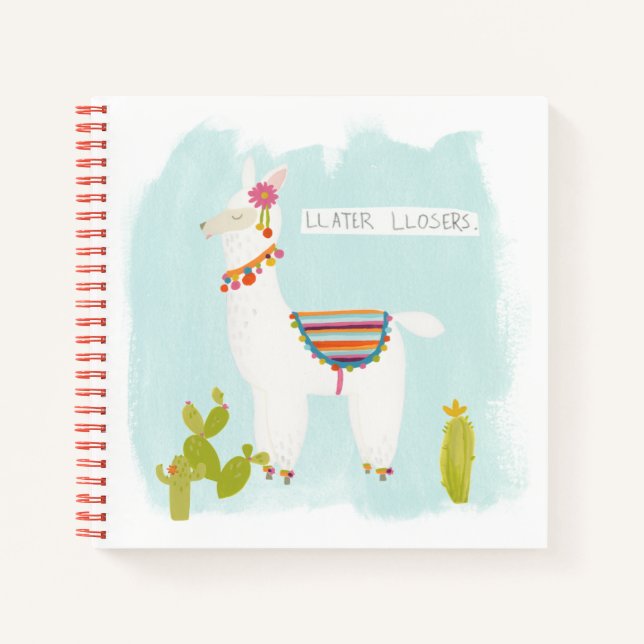 Pom Pom Llama Rama- Llater Llosers Notebook (Front)