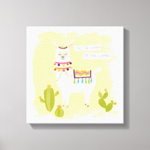 Pom Pom Llama Rama- Save the Drama for Your Llama Canvas Print