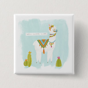 Pom Pom Llama Rama - Whole Lotta Llama 15 Cm Square Badge