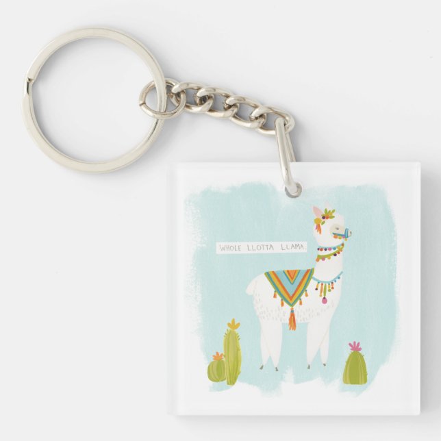Pom Pom Llama Rama - Whole Lotta Llama Key Ring (Front)